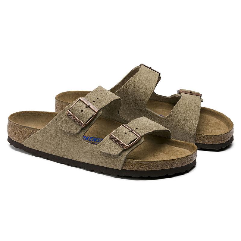 Birkenstock Soft Footbed Ruskind Arizona Herre Grå Brune | DK 25FDN